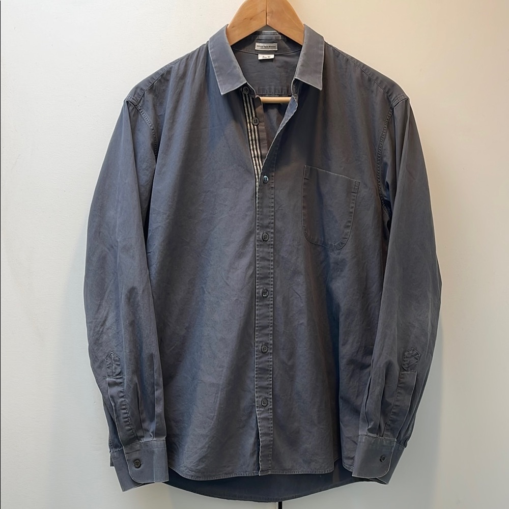 Dries Van Noten Gray Button-Up Shirt
